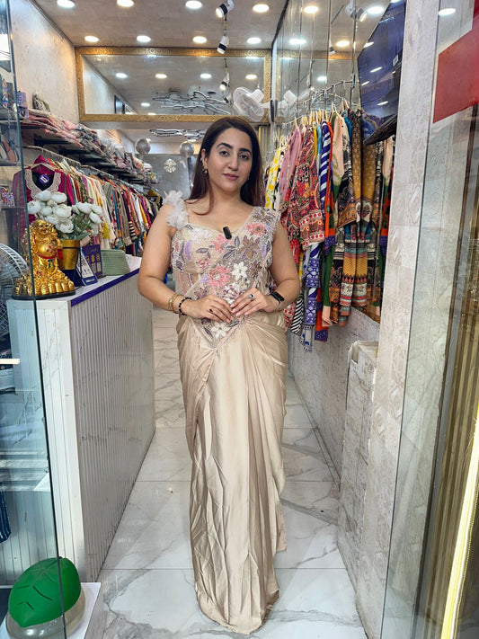 ‘UMBER’ Flower Work Drape Saree FS220