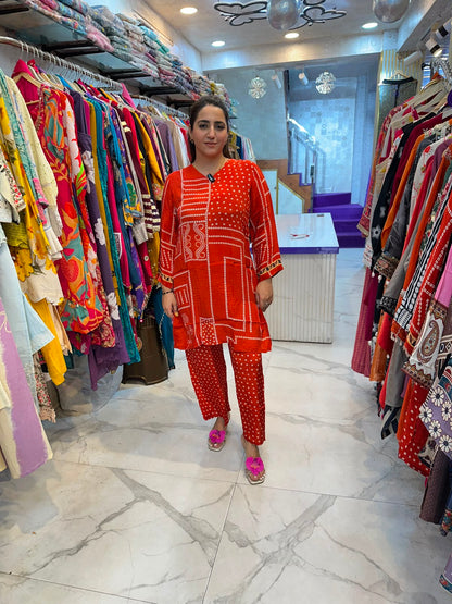 ‘TEJAS’ Elegant Suit With Printed Design On Back FS233