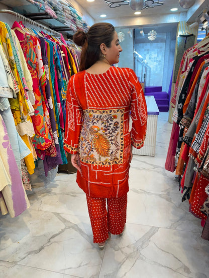 ‘TEJAS’ Elegant Suit With Printed Design On Back FS233