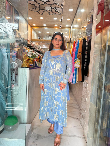 ‘ZAREEN’ Elegant Straight-Cut Kurta Set FS246