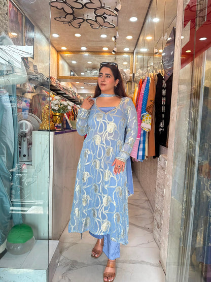 ‘ZAREEN’ Elegant Straight-Cut Kurta Set FS246