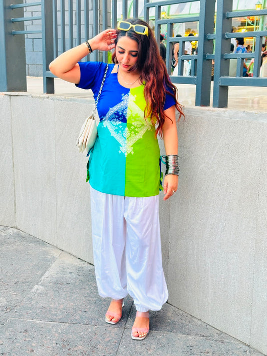 ‘GULPOSH’ Beautiful Short kurti with ballon pants FS248