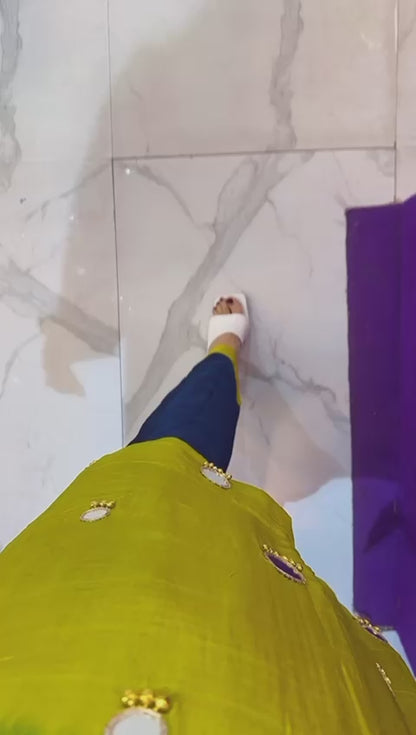 ‘MANTHRA’ Stunning V-Neck Suit With Mirror Work FS82