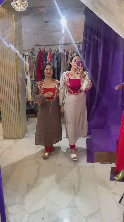 "OMRRA" Beautiful Coord Set With Leaf Design FS84