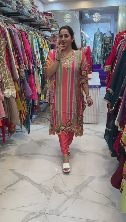 "ROSAVA" Elegant Indo-Western With Mirror Work FS85